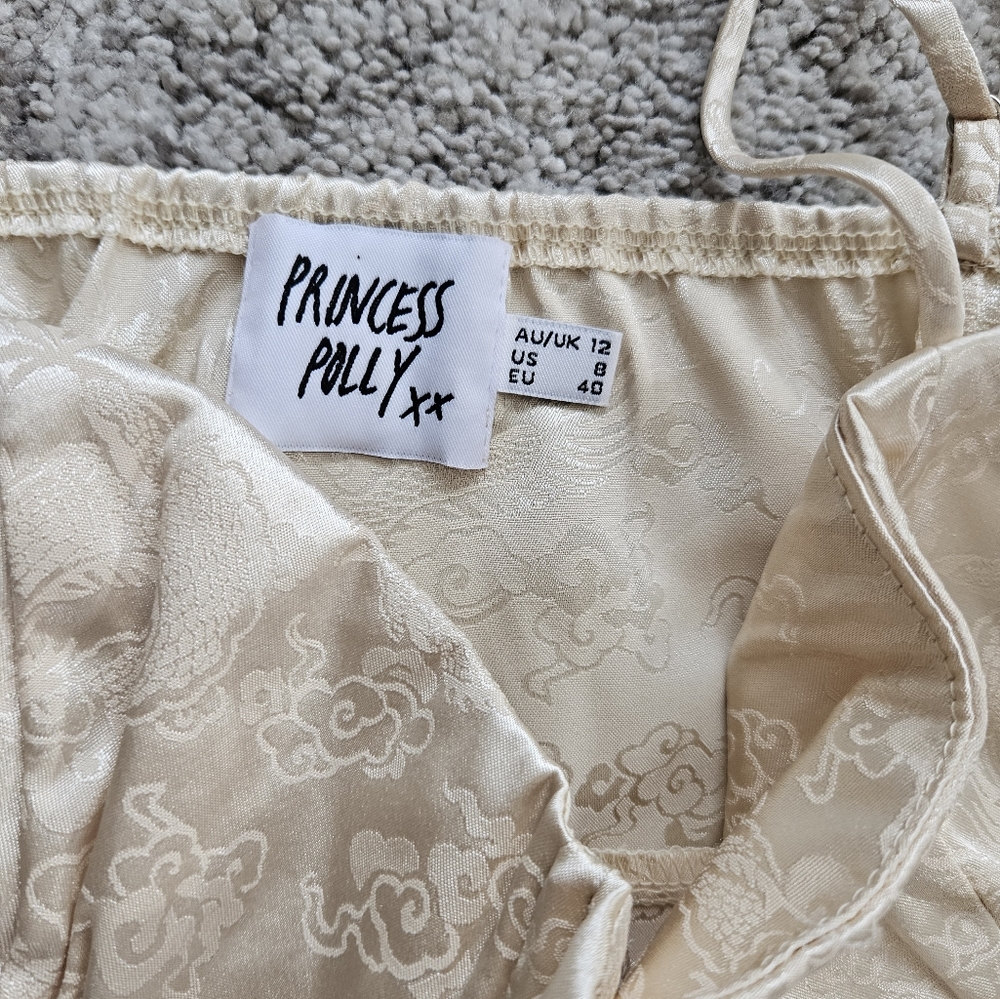 Princess Polly Champagne Satin Slip Dress - Picture 9 of 13